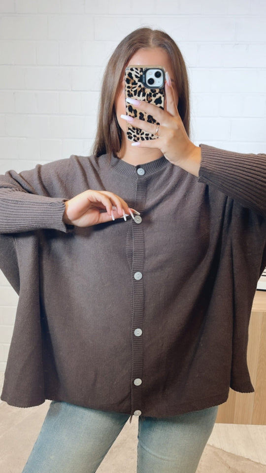 Ultra-Soft Batwing Sleeve Cardigan / Pullover – Mocha