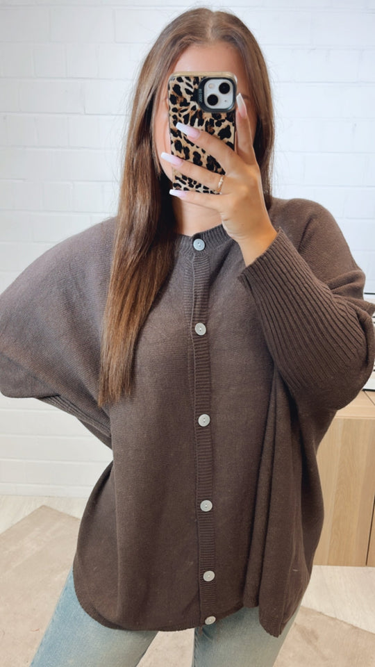 Ultra-Soft Batwing Sleeve Cardigan / Pullover – Mocha