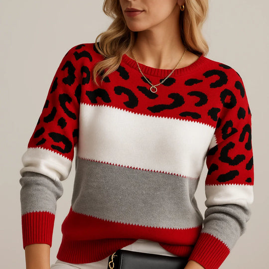 PASCALINE | LEOPARD PRINT CASUAL SWEATER