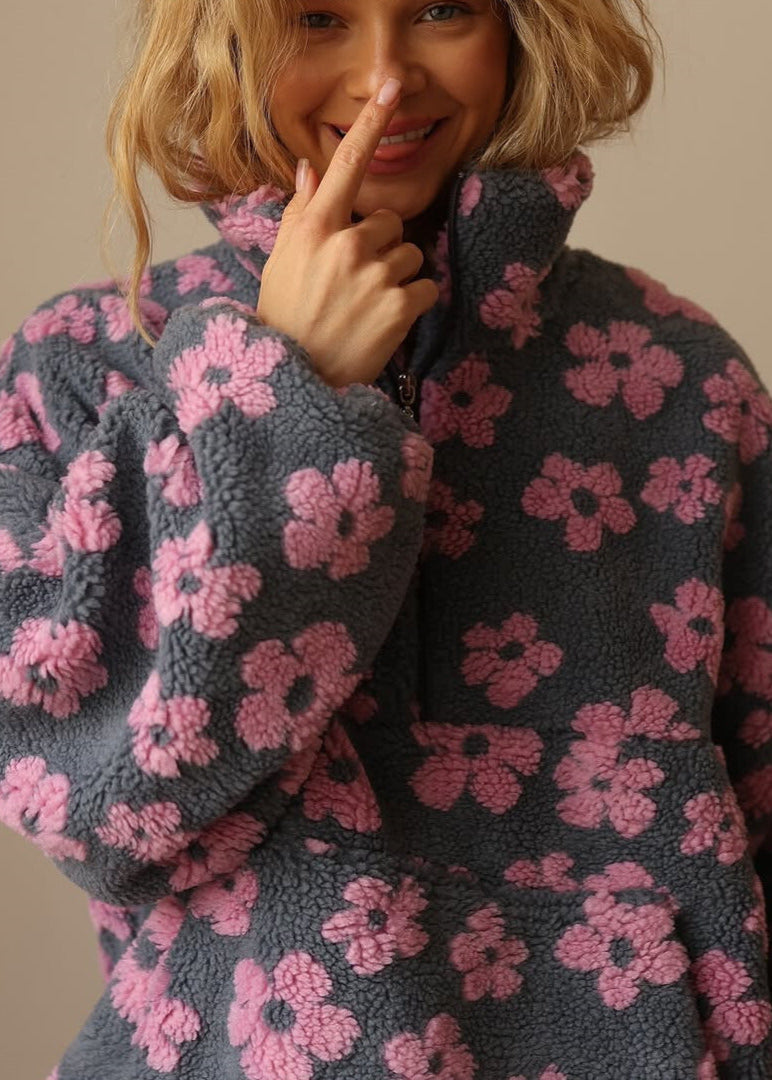 Floral Daisy | 1/4 Zip Fleece