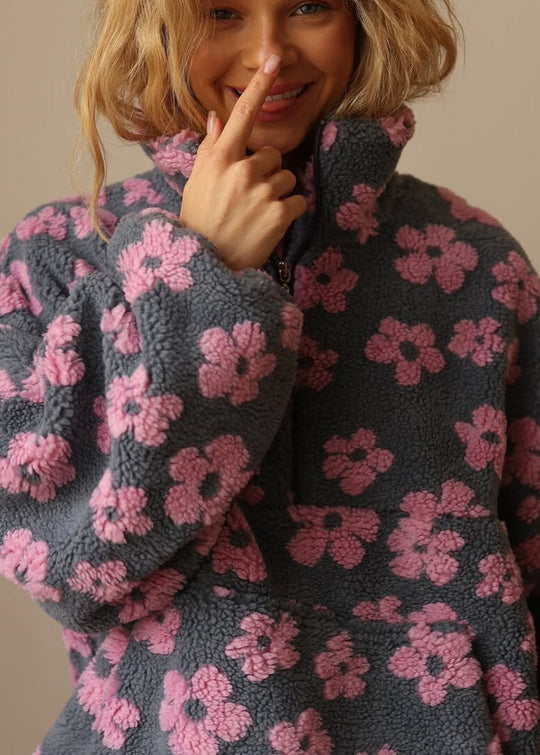 Floral Daisy | 1/4 Zip Fleece