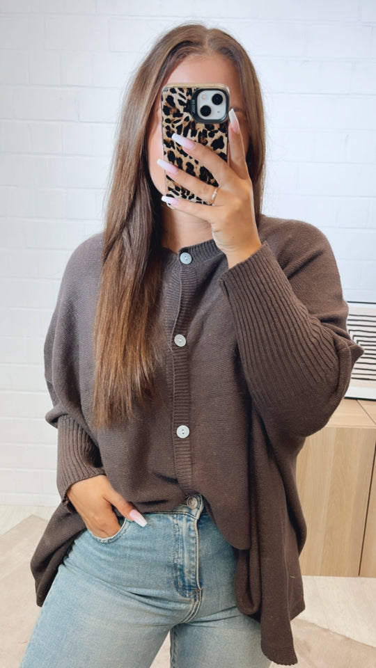 Ultra-Soft Batwing Sleeve Cardigan / Pullover – Mocha