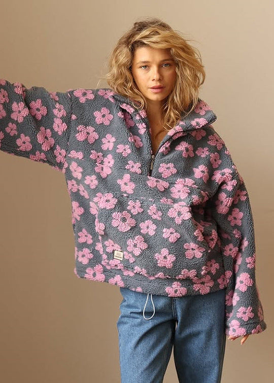 Floral Daisy | 1/4 Zip Fleece