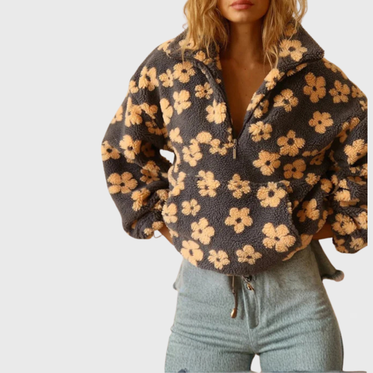 Floral Daisy | 1/4 Zip Fleece