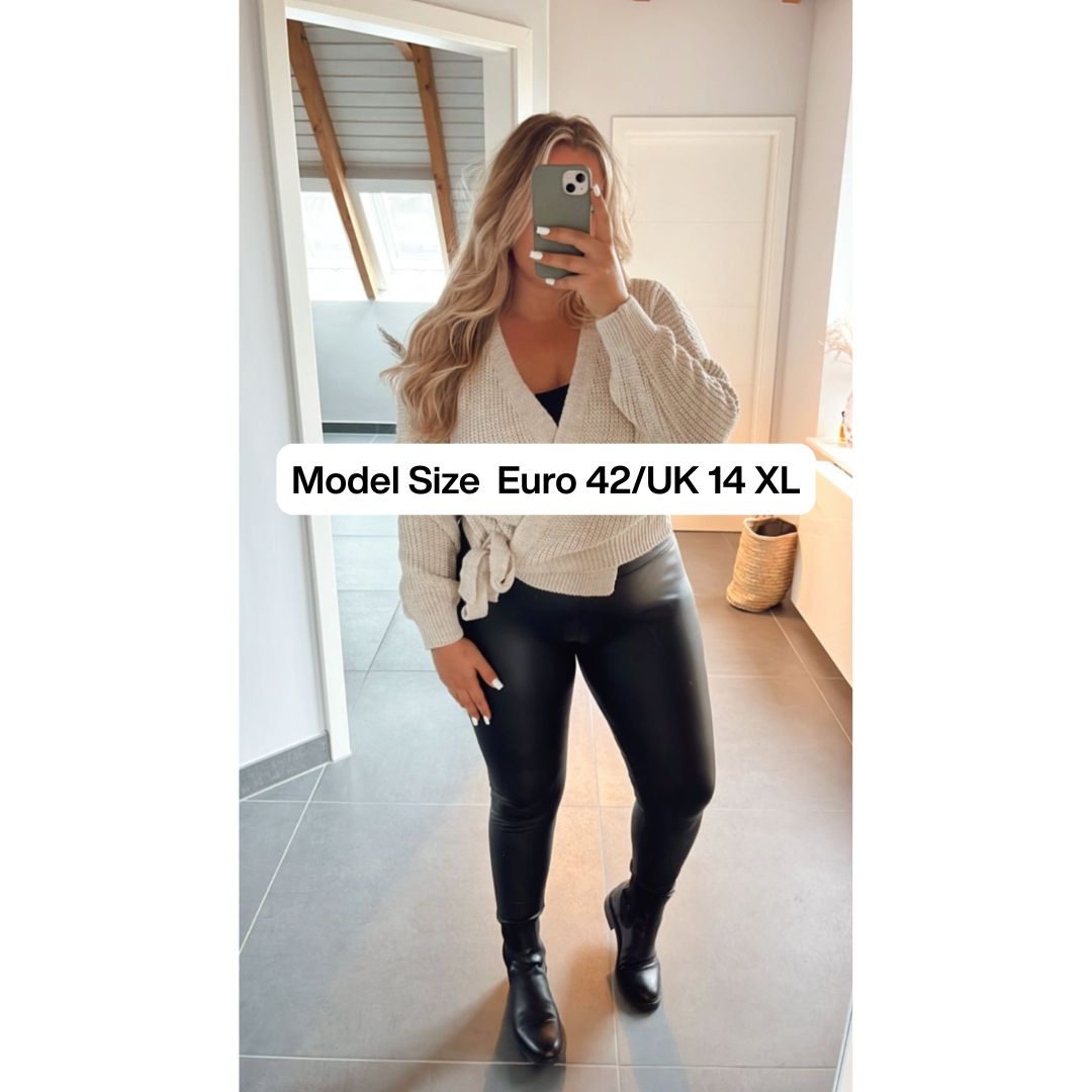 Classic Black Leather-Look Leggings