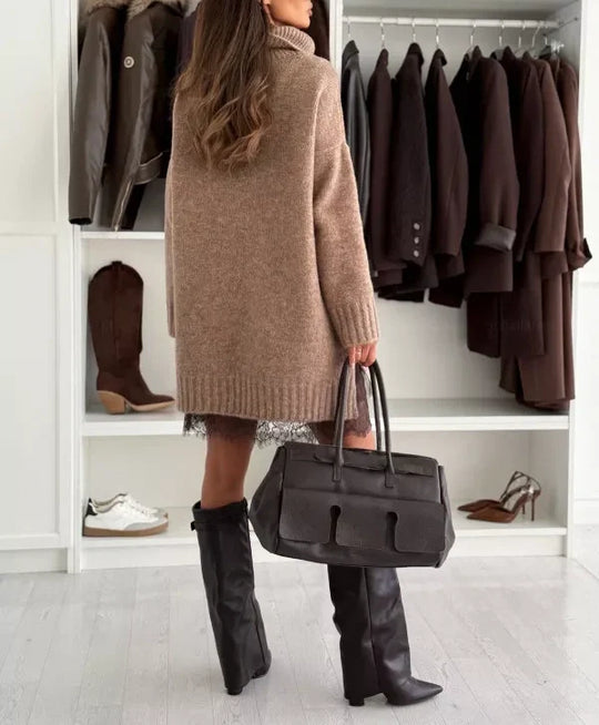 Winter Sale: 50% OFF! High-Neck Knit & Mini Dress Duo